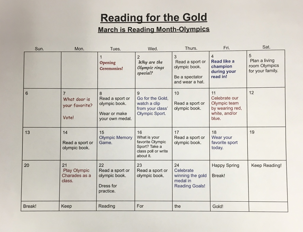 March is Reading month