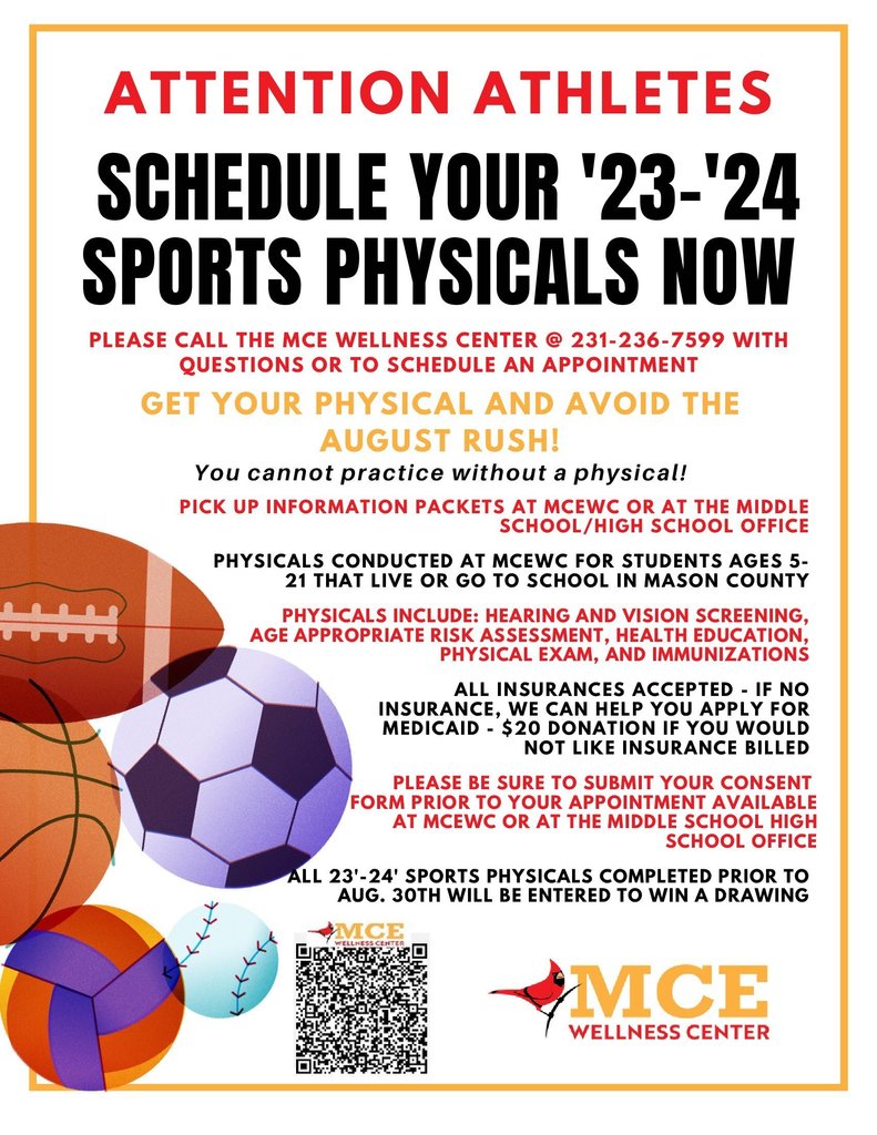 Mason County Central MCE Wellness center Sports Physicals